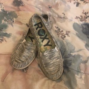 Roxy blue and white slip on shoes